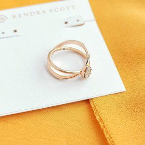Emilie Rose Gold Drusy Double Band Ring #7